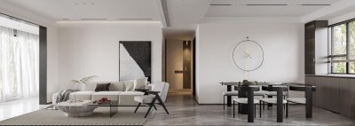 现代简约客餐厅3D模型下载